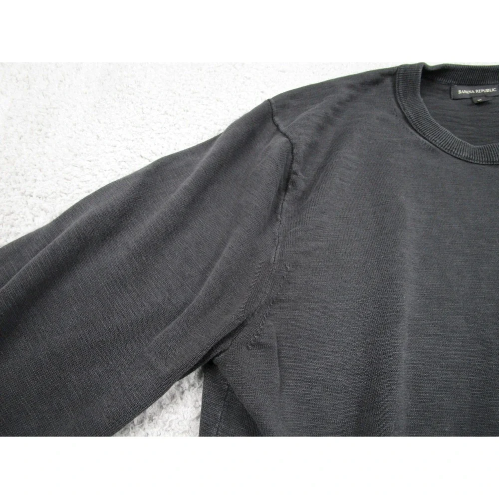 Banana Republic Sweater Mens XL Black‎ Pullover Preppy Casual Crew Neck